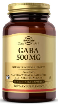 Thumbnail for GABA 500 mg 50 Vegetable Capsules - front 2