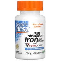 Thumbnail for High Absorption Iron with Ferrochel 27 mg 120 Tablets - front