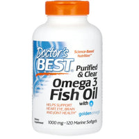 Thumbnail for Purified & Clear Omega 3 Fish Oil with Goldenomega 120 Marine Softgels - front 