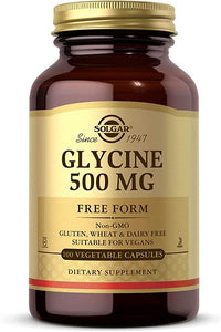 Miniatura para Un frasco de Solgar Glicina 500 mg 100 Cápsulas Vegetales forma libre.