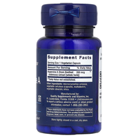 Thumbnail for Life Extension's Huperzine A 200 mcg 60 Vegetarian Capsules feature a blue bottle with a label displaying serving size, daily value percentage, and contact information for the manufacturer. This product is designed to aid in cognitive function and memory support.