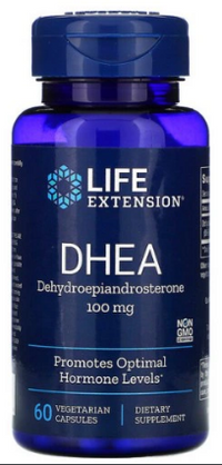 Miniatura de Un frasco de Life Extension DHEA 100 mg 60 cápsulas vegetales.