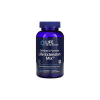 Thumbnail for A blue bottle of Children's Formula Life Extension Mix, a vitamin and mineral supplement from Life Extension, contains 120 chewable tablets with a natural berry flavor. This mix ensures your little ones receive essential nutrients in every tasty bite.