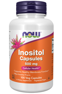 Miniatura de Now Foods Inositol 500 mg 100 Cápsulas Vegetales.