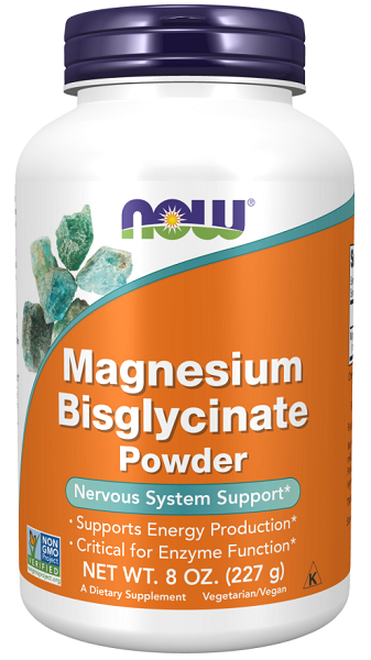 Now Now Foods Bisglicianato de magnesio 250 mg 277g Polvo.