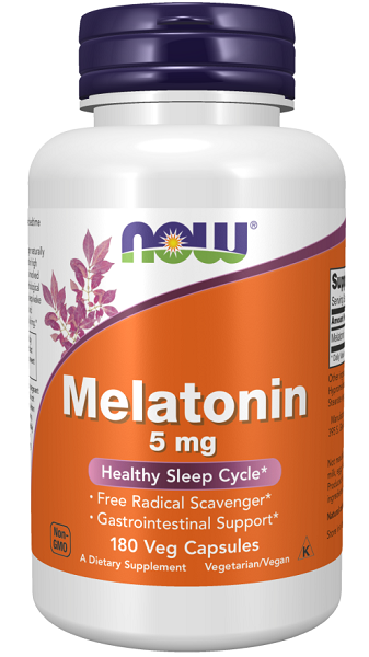 Now Foods Melatonina 5 mg 180 cápsulas vegetales.