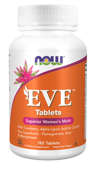 Now Foods EVE Multivitaminas y Minerales para la Mujer 180 comprimidos vegetales.