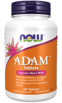 Thumbnail for Un frasco de ADAM Multivitaminas y Minerales para el Hombre 60 comprimidos vegetales by Now Foods.