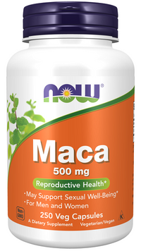 Miniatura de Now Foods Maca 500 mg 250 cápsulas vegetales.