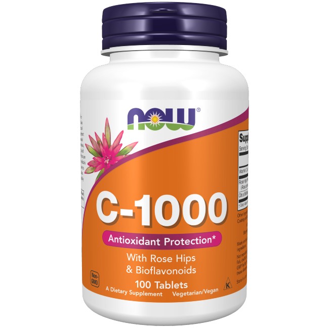 Now Foods Vitamin C-1000 with Rose Hips 100 Tablets