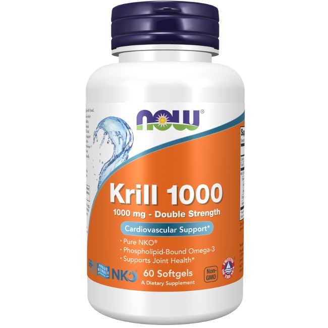 Krill 1000 mg Double Strength 60 Softgels - front