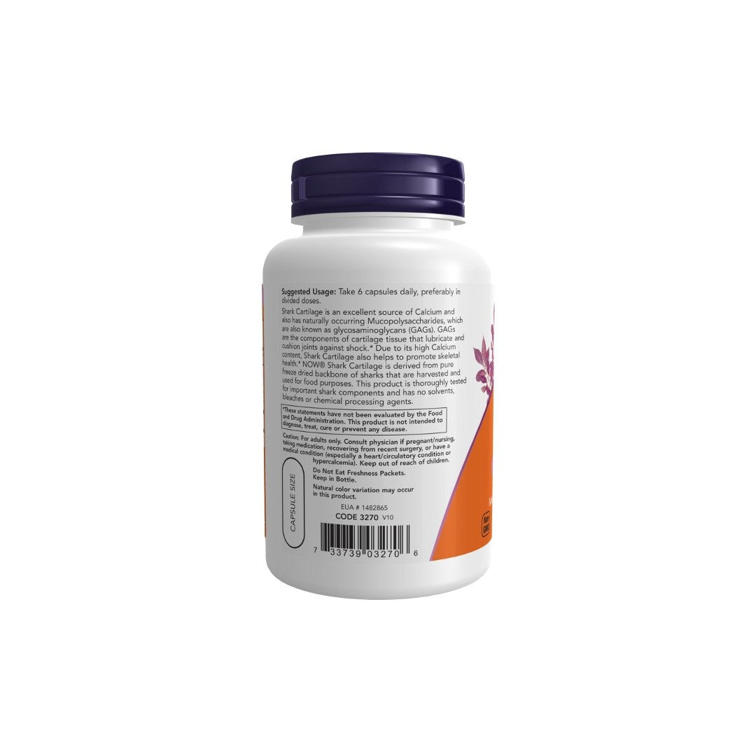 Shark Cartilage 750 mg 100 Capsules - back