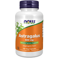 Thumbnail for A bottle of Now Foods Astragalus 500 mg 100 Veg Capsules. The label highlights immune system support and adaptogenic herb properties, with 100 vegetarian capsules making it an excellent herbal tonic.