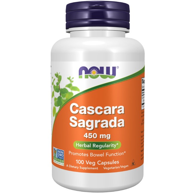 Cascara Sagrada 450 mg 100 Veg Capsules - front 