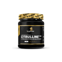 Thumbnail for Encased in a stylish black and gold container, the Citrulline PRO 300g - Tropical Flavour by Nutri Pro Sport is boldly labeled as an effective combination of L-Citrulline and Citrulline Malate aimed at enhancing muscle regeneration.