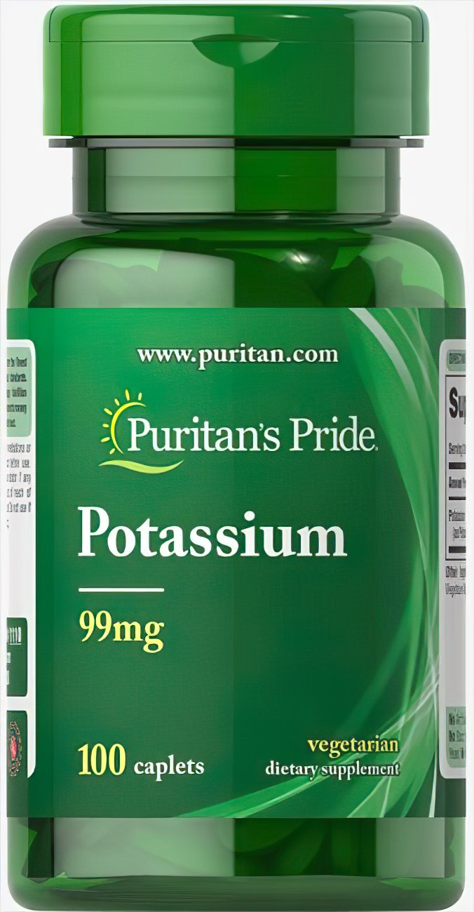 Puritan's Pride Potasio 99 mg 100 cápsulas recubiertas es un complemento alimenticio que ayuda a mantener el equilibrio electrolítico y a regular la tensión arterial.