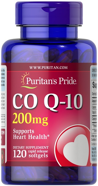 Puritan's Pride Coenzima Q10 de liberación rápida 200 mg 120 Sgel Q-SORB™.