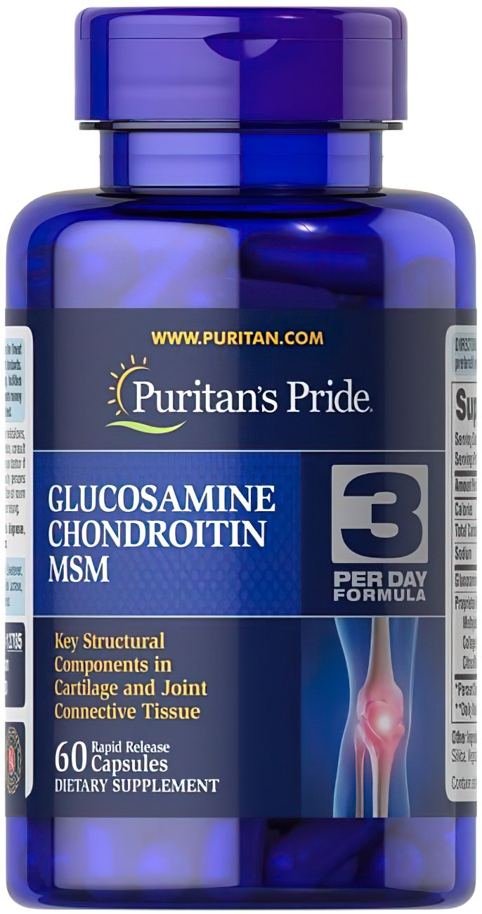 Puritan's Pride Glucosamina Condroitina MSM 60 cápsulas.