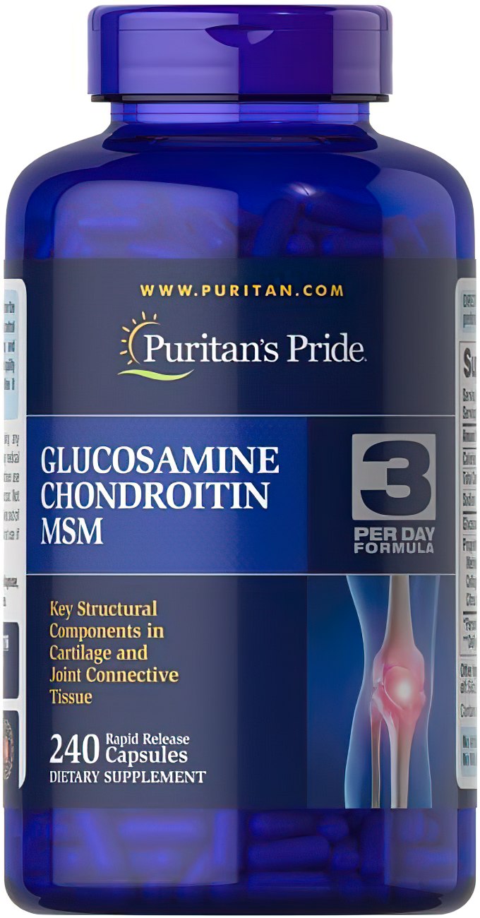 Puritan's Pride Glucosamina Condroitina MSM 240 cápsulas.