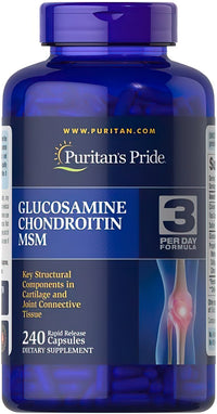 Miniatura de Puritan's Pride Glucosamina Condroitina MSM 240 cápsulas.