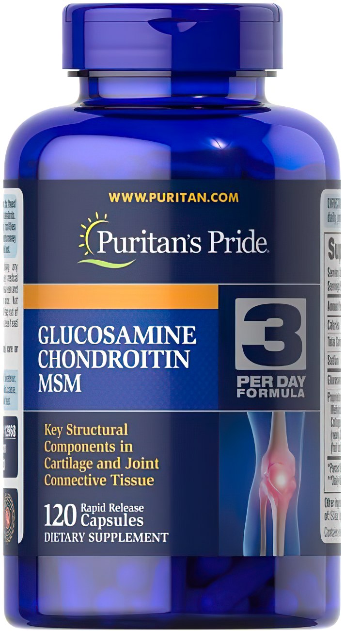 Puritan's Pride Glucosamina Condroitina MSM 120 cápsulas.