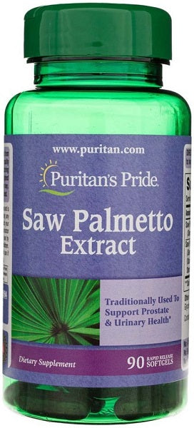 Puritan's Pride ofrece un Extracto de Saw Palmetto de alta calidad, 1000 mg 90 Cápsulas Blandas, famoso por sus beneficios en el apoyo de la función urinaria y la salud de la próstata.