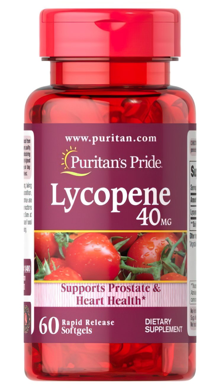 Puritan's Pride Licopeno 40 mg 60 cápsulas blandas de liberación rápida.