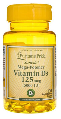 Miniatura de Vitaminas D3 5000 UI 100 cápsulas blandas de liberación rápida - frente 2
