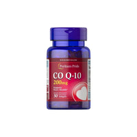 Miniatura de un frasco de Q-SORB™ Co Q-10 200 mg 30 cápsulas blandas de liberación rápida de Puritan's Pride con fondo blanco repleto de antioxidantes para aumentar los niveles de energía y reforzar el sistema inmunitario.