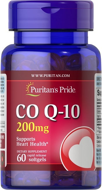 Puritan's Pride Coenzima Q10 - 200 mg 60 cápsulas blandas de liberación rápida Q-SORB™.