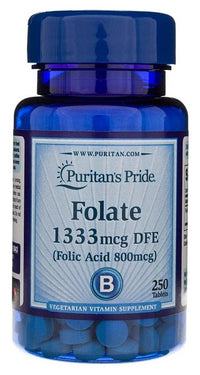 Miniatura de Puritan's Pride Folato 1333mcg (800 mcg ácido fólico) 250 tab.