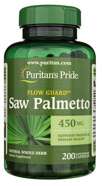 Potencia la salud de la próstata y mejora la función urinaria con Puritan's Pride Saw Palmetto 450 mg 200 Cápsulas de liberación rápida.