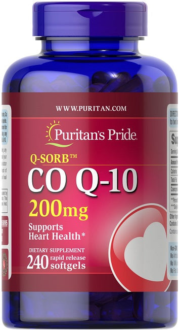 Puritan's Pride Coenzima Q10 - 200 mg 240 cápsulas blandas de liberación rápida Q-SORB cápsulas.