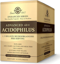 Thumbnail for Una caja de Solgar Advanced 40+ Acidophilus 120 Cápsulas Vegetales.
