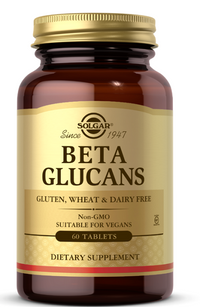 Miniatura de un frasco de Solgar Beta Glucans, un suplemento dietético.