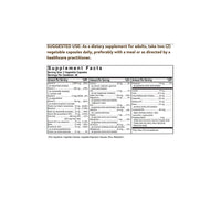 Etiqueta nutricional de Solgar Fórmula VM-75 60 cápsulas vegetales.