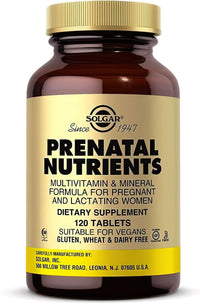 Miniatura de Un frasco de Solgar Nutrientes prenatales 120 comprimidos.