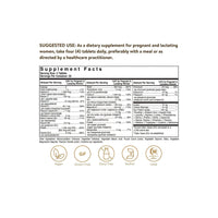 Miniatura de la parte posterior de una etiqueta nutricional de Solgar Prenatal Nutrients 120 Comprimidos.