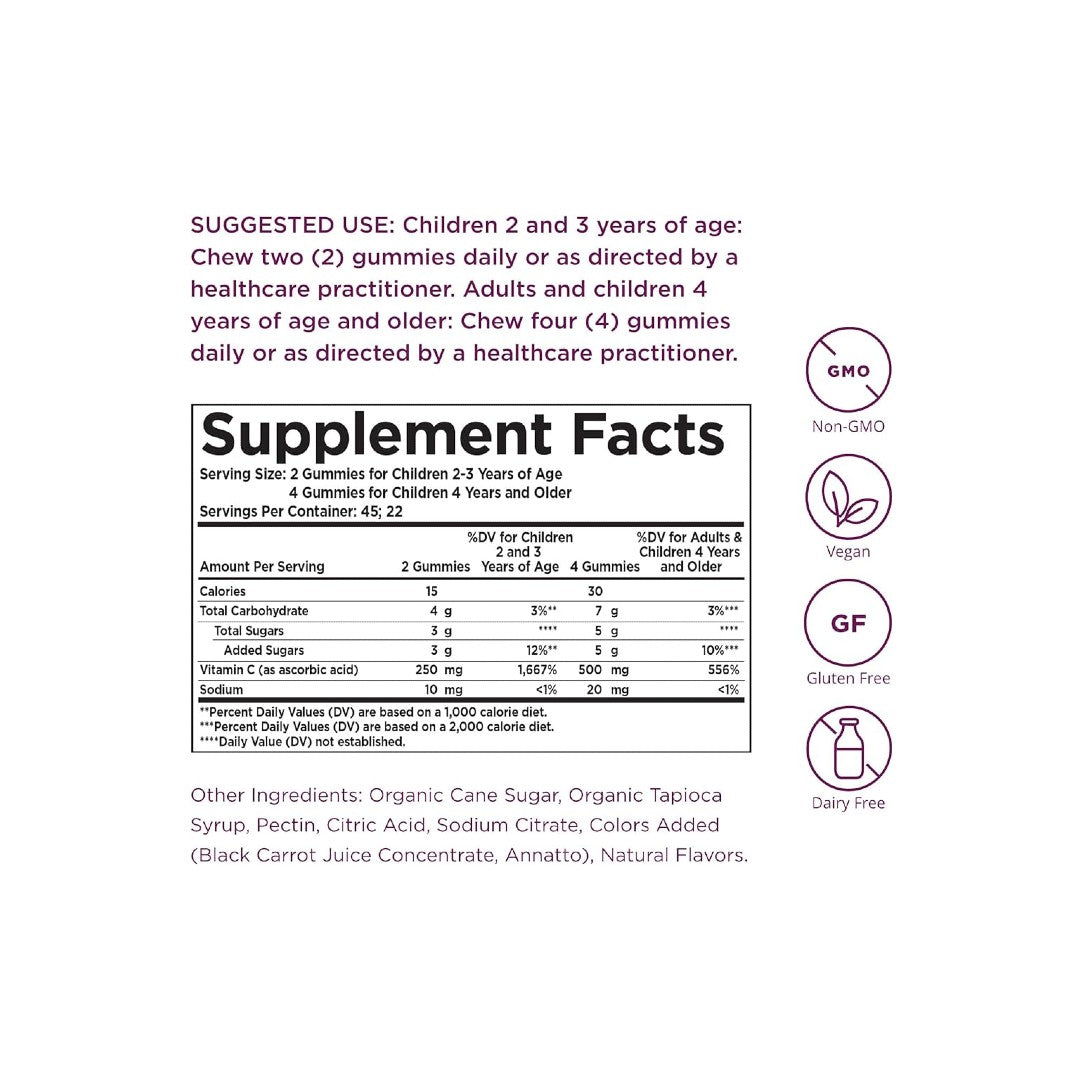 Solgar's U-Cubes Children's Vitamin C 90 Gummies Strawberry and Orange for immune system support.