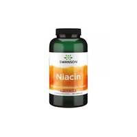 Thumbnail for A bottle of Swanson Vitamin B-3 Niacin supplement featuring a green cap, with a label that states 