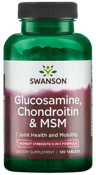 Swanson Glucosamina, Condroitina y MSM - 120 comp.