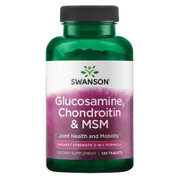 Thumbnail for Swanson's Glucosamine, Chondroitin & MSM 120 Tablets offer a top-tier 3-in-1 formula enhancing joint health and mobility with each dietary supplement tablet.