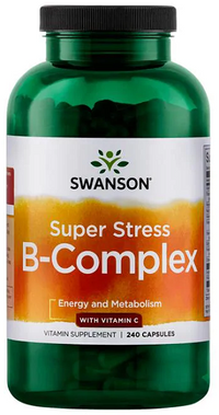 Miniatura de Un frasco de Swanson Complejo B con Vitamina C - 500 mg 240 cápsulas.