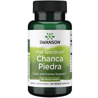 Thumbnail for The Swanson Chanca Piedra supplement, containing 500 mg per capsule, comes in a green bottle with 60 veggie capsules designed to support liver health and kidney function.