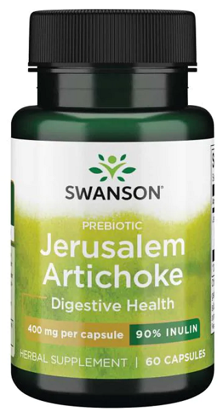 Swanson La alcachofa de Jerusalén prebiótica favorece la salud digestiva como suplemento herbal.
