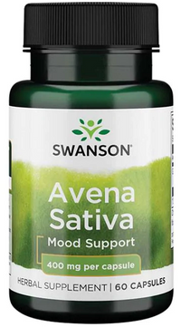Miniatura de Un frasco de Swanson Avena Sativa - 400 mg 60 cápsulas apoyo al estado de ánimo.