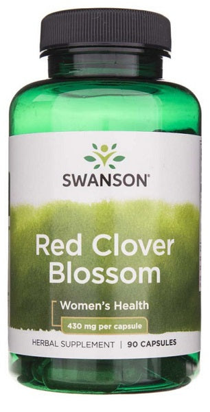 SwansonEl suplemento Flor de trébol rojo 430 mg 90 cáps. favorece la salud de la mujer durante el ciclo menstrual y la menopausia.