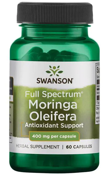 Swanson Moringa Oleifera - 400 mg 60 cápsulas Apoyo antioxidante para reducir el estrés oxidativo y el daño celular.