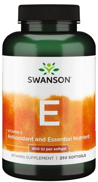 Swanson Vitamina E - Natural 400 UI 250 cápsulas blandas - Apoyo antioxidante y alta absorción