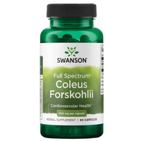 Thumbnail for The Swanson Coleus Forskohlii 400 mg bottle has 60 capsules, aimed at supporting cardiovascular health and weight loss.